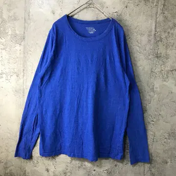 B1464 구제 의류 롱 T 파랑 무지 90s Y2K