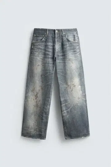 ZARA 자라 프린트 배기핏 데님 팬츠 EU42