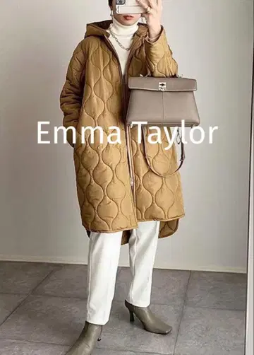 [ Emma taylor ] 보아 없는 퀼팅 코트