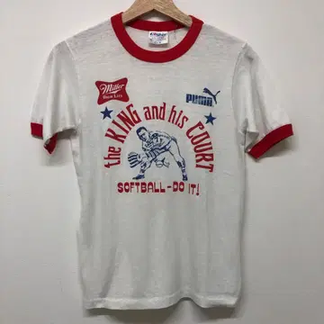 70s 80s USA제 굿 프린트 링거 T셔츠 (스텐실)