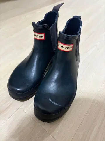 HUNTER 네이비 사이드 고어 숏부츠 UK5 US7