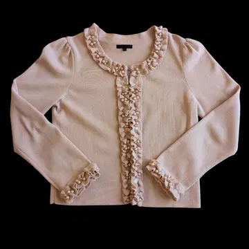 투 비 시크 라이트 핑크 프릴 가디건