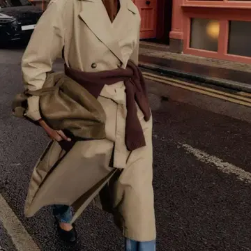 ZARA 롱 트렌치코트 베이지 프리 사이즈