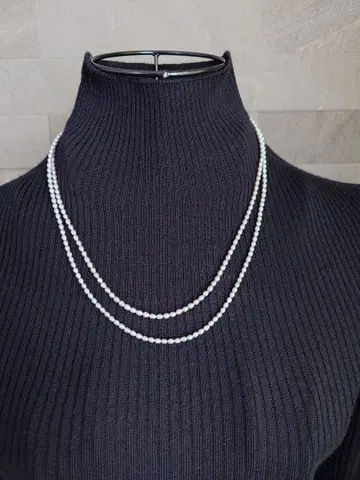 Misty 그레이 펄 목걸이 & 귀걸이 세트