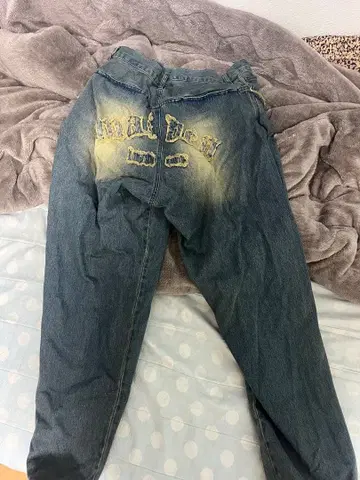 데미지 가공 인디고 블루 데님 팬츠