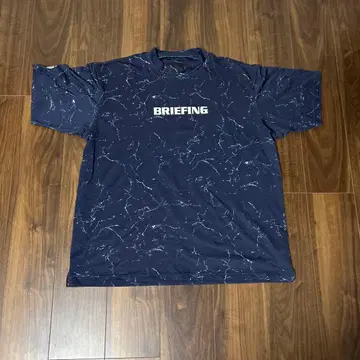 BRIEFING XL 네이비 마블 셔츠