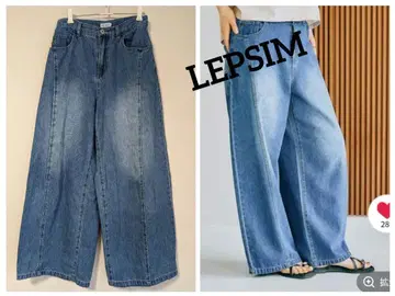 [ 새상품급 ] LEPSIM 커브 배기 데님 팬츠 (블루)