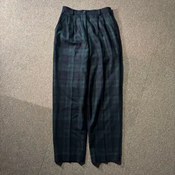 80s 90s McGREGOR 울 투 턱 체크 팬츠 일본제