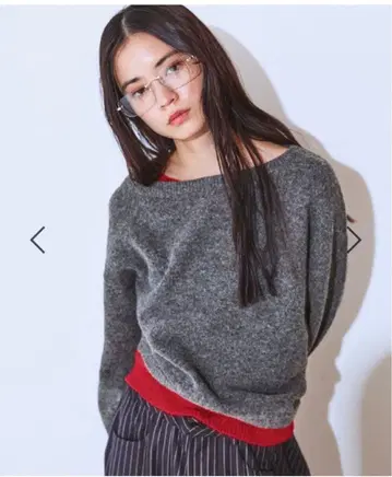 JEANASIS 아지메 레이어 바이컬러 풀오버 그레이