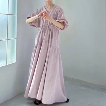 미스틱 더스티 핑크 롱 원피스