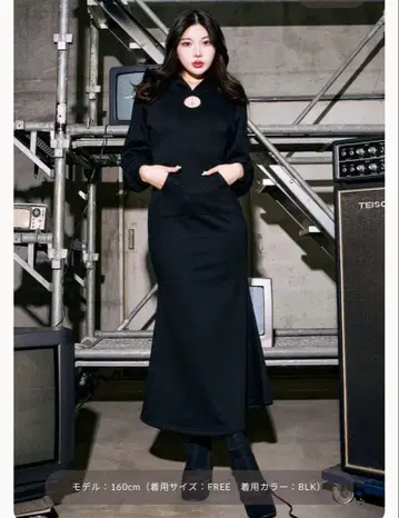 부품 디자인 맨투맨 롱 원피스