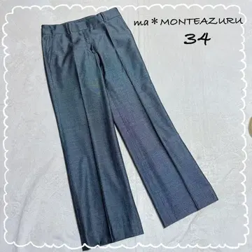 [ 나라 까미체 ] 바지 센터 프레스 그레이 울 실크 일본제