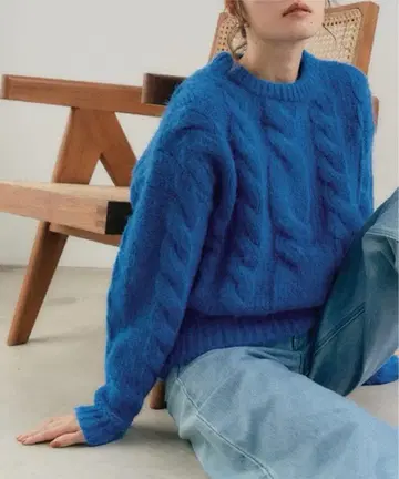 titivate 크루넥 케이블 니트