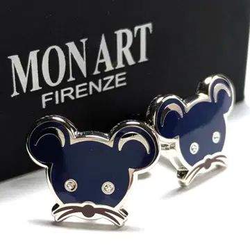 mac322 몽 아트 커프 링크스 블루 마우스/쥐/쥐/쥐 이탈리아제