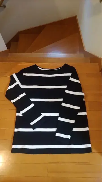 MAISON CORNICHON 긴팔 티셔츠 M 블랙 화이트 스트라이프