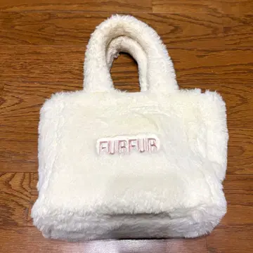 FURFUR 에코 퍼 토트백 화이트 핑크
