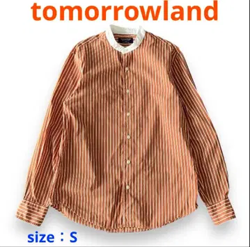 [ tomorrowland ] 브리티시 포플린 밴드 카라 스트라이프 셔츠
