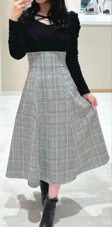 evelyn 리브 OP 원피스 블랙