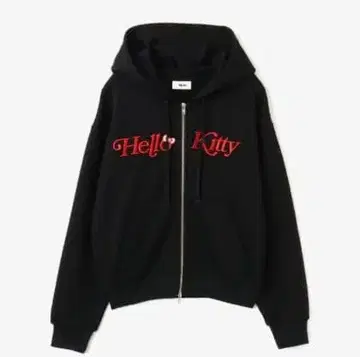 atmos pink x HELLO KITTY 더블 지퍼 후드티 블랙