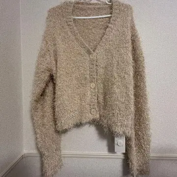 베이지 폴리에스테르 혼방 가디건 사이즈 2