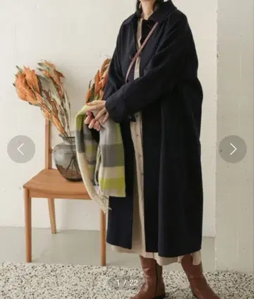 URBAN RESEARCH DOORS 울 발마칸 코트 네이비