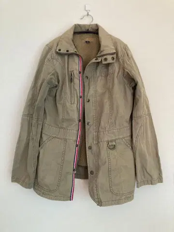 TOMMY JEANS 2Way 카키 코트 보아 라이너 포함