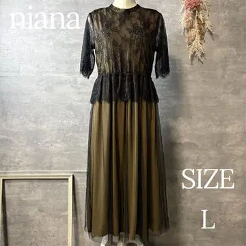 niana 스캘럽 레이스 파티 드레스 블랙 계열 빅 사이즈 L
