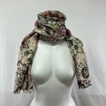 정066P 다색 꽃무늬 울 머플러