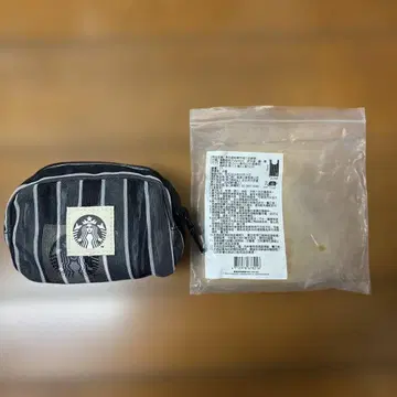 대만 한정판 스타벅스 스트라이프 에코백 어부풍 블랙