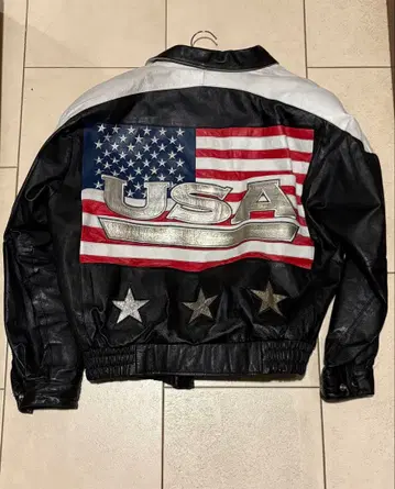 성조기 USA 디자인 가죽 자켓