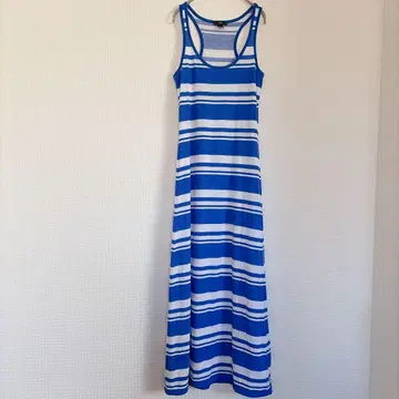 XXI [ S ] 슬리브리스 롱 원피스 파랑 화이트 보더