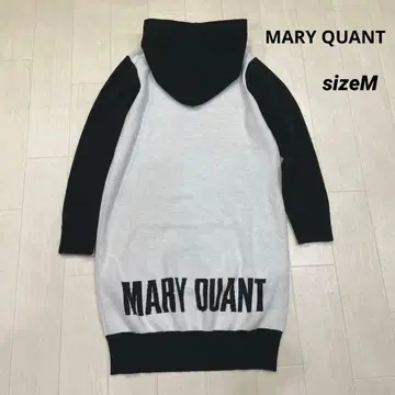 MARY QUANT 자카드 로고 니트 후드티 원피스 M