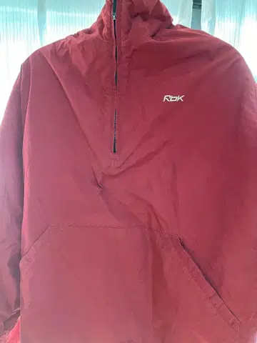 Rbx 하프 지퍼 나일론 자켓 빨간색 크림색