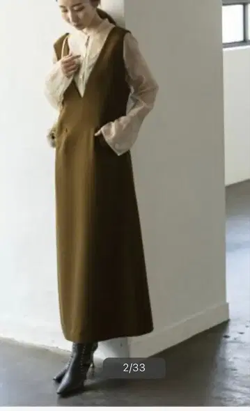 noble 울 허리 쉐이프 점프 스커트