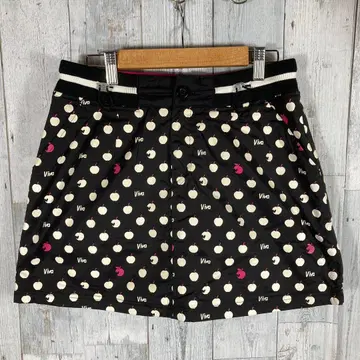 Viva 골프 스커트 블랙 사과 패턴 L 사이즈