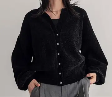 포씨 for/c 블랙 키넥 스냅 버튼 가디건 L