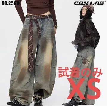 시착만 한 상품 로얄 댄스 CBX LAB 빈티지 데님 와이드 팬츠