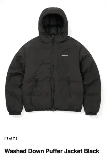Washed Down Puffer Jacket Black