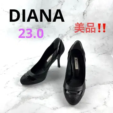 DIANA 펌프스 에나멜 가죽 라메 23.0 새상품급