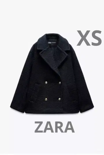 ZARA 부클레 더블 브레스트 피 코트