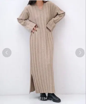 akte 와이드 리브 니트 원피스 큰 키 TALL 사이즈