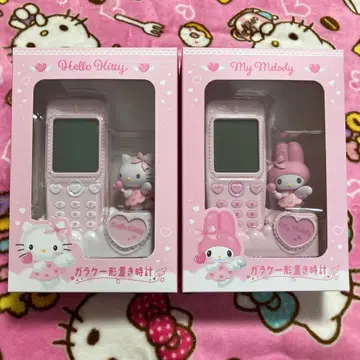 산리오 폴더폰 모양 탁상시계 헬로키티 마이멜로디 세트 새상품