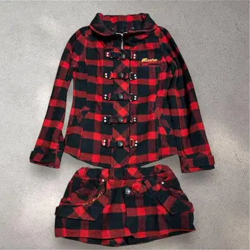 BACKS 레드 블록 체크 셋업 프리