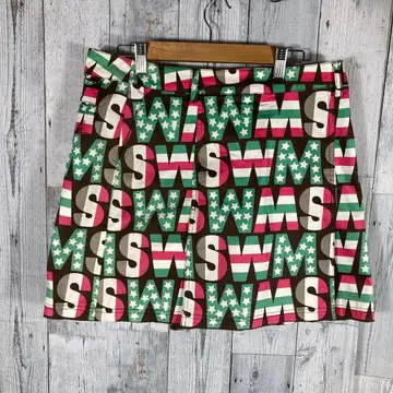 맨싱 기하학 패턴 여성용 골프 스커트 L 사이즈