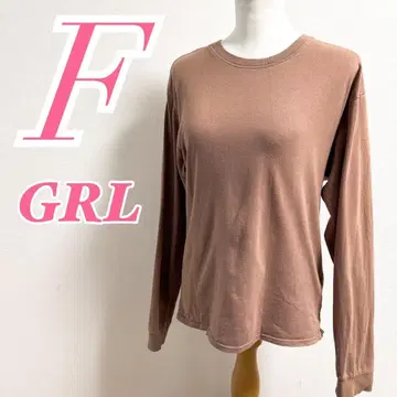 GRL 그레일 더스티 핑크 긴팔 티셔츠 심플 캐주얼 미들 기장