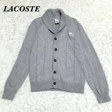LACOSTE 케이블 짜임 니트 가디건 2 그레이