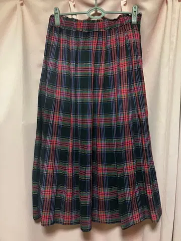 새상품급 내추럴 바이 클립 마드라스 체크 스커트