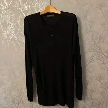 Y's for men 버튼 달린 헨리넥 블랙