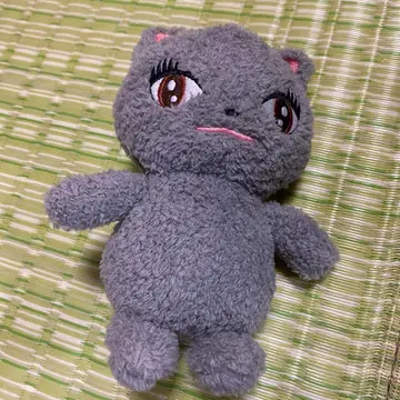 그레이 고양이 귀 봉제 인형 냥다라케