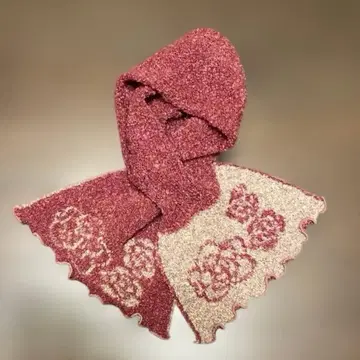 머플러 로즈 패턴 숏 기장 플러그 2웨이 새상품급